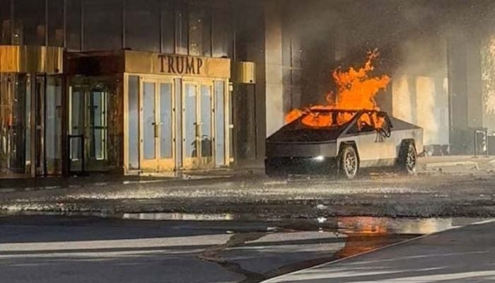Tesla Cybertruck explodes outside Trump hotel in Las Vegas, killing one