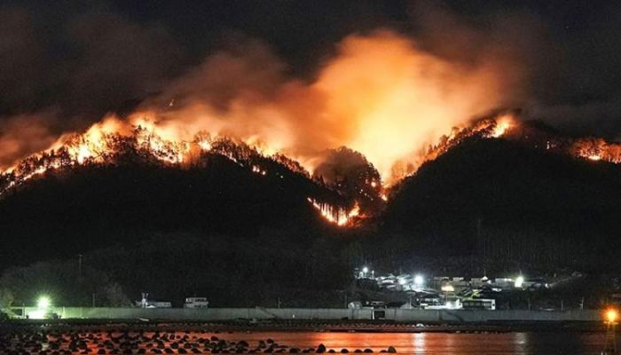 Wildfire in Japan's Okayama continues to spread