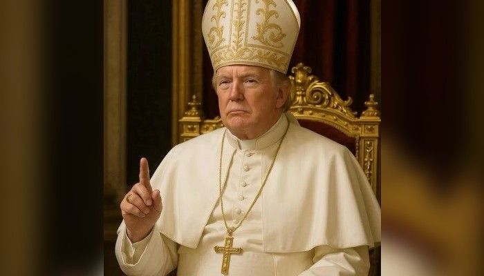 Trump criticised after posting AI image of himself as Pope