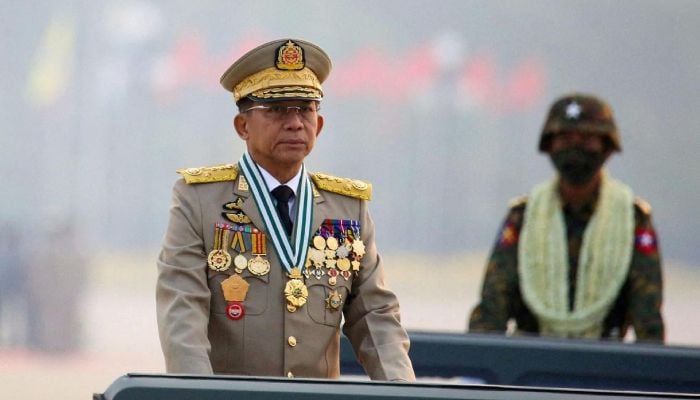 Myanmar's junta chief makes first appearance at memorial event
