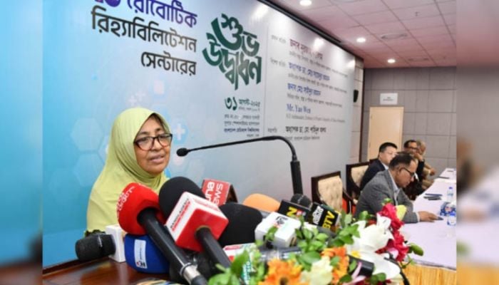 Nurjahan opens country's first robotic rehabilitation centre at BMU
