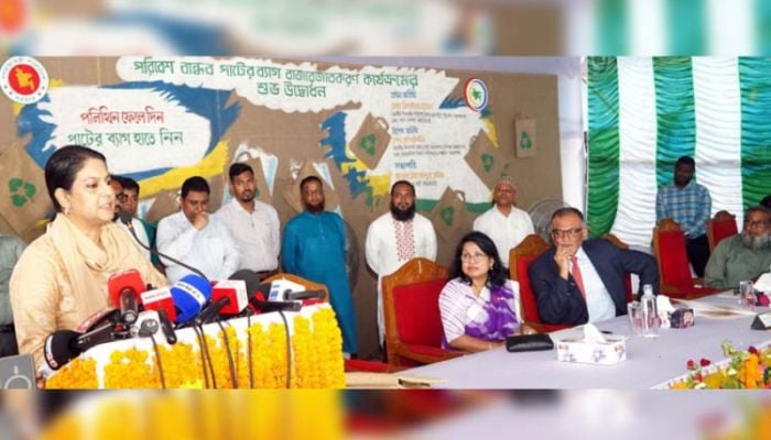 Rizwana urges people to use affordable jute bags instead of banned polythene