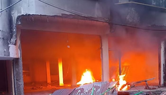Former MP Nur Uddin Chowdhury's house set ablaze again in Lakshmipur