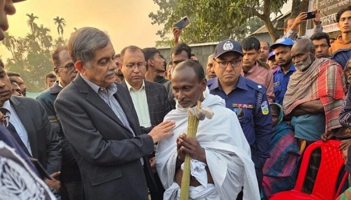 Education adviser visits Dipu Chandra Das’s family