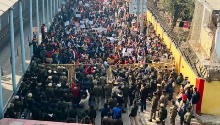 Protests, clashes erupt in front of Bangladesh High Commission in Delhi