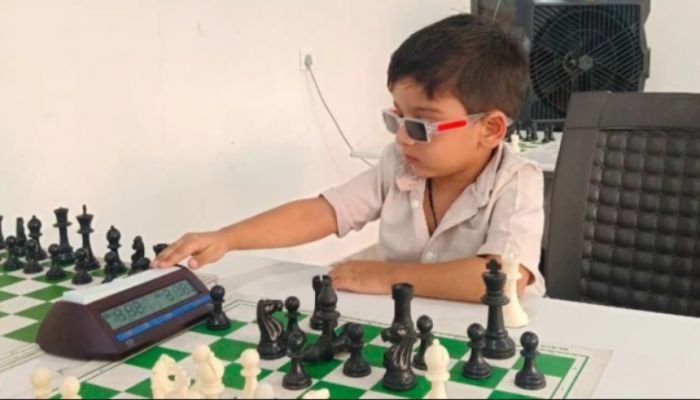 Three-year-old Sarwagya checkmates history