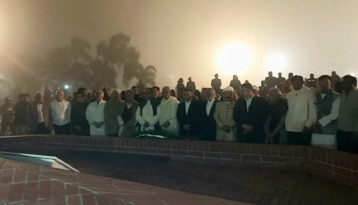 Tarique Rahman pays tribute at National Martyrs' Memorial