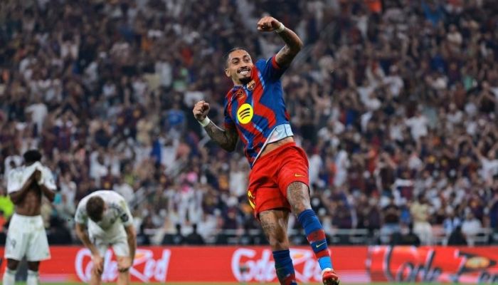 Raphinha shines as Barca edge Real to retain Spanish Super Cup
