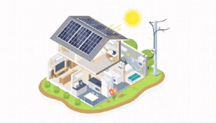 Solar panels, grid electricity available in every home of Charfasson