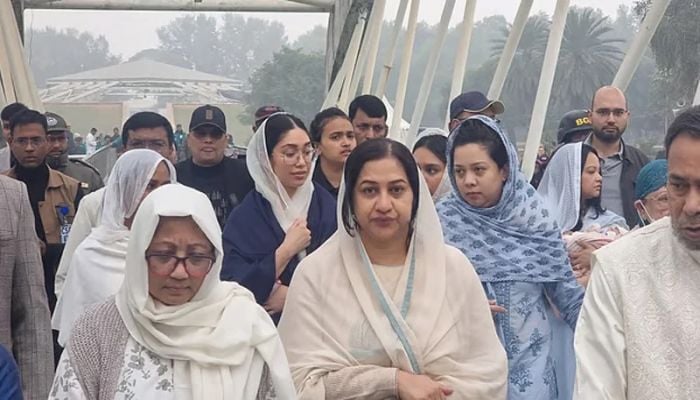 Family members, including granddaughter Jaima, visit Khaleda Zia's grave