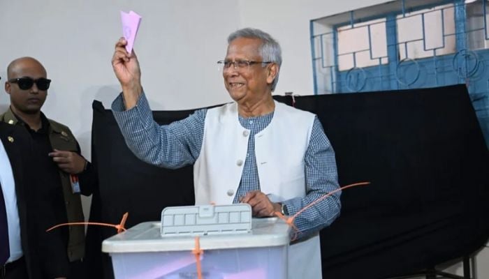 Chief Adviser Yunus casts his vote at Gulshan 