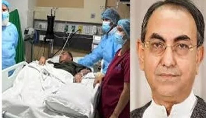Air ambulance en route to Singapore carrying Mirza Abbas
