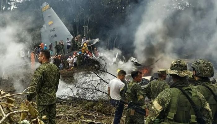 Colombian military plane crash kills at least 66