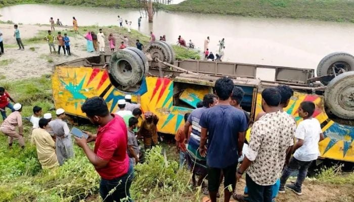 Four killed, 10 injured as passenger bus falls into ditch