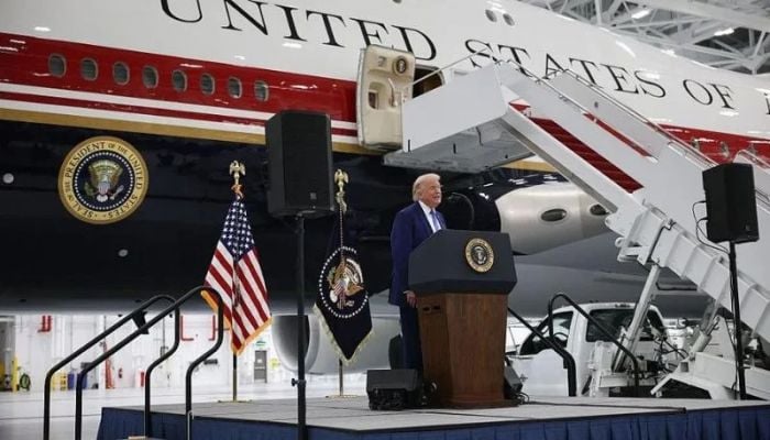 Trump unveils Qatari luxury jet for Air Force One fleet