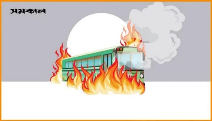Three buses torched, four crude bombs exploded in capital
