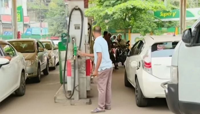 Long queues at pumps, traffic jams on roads, city life strained